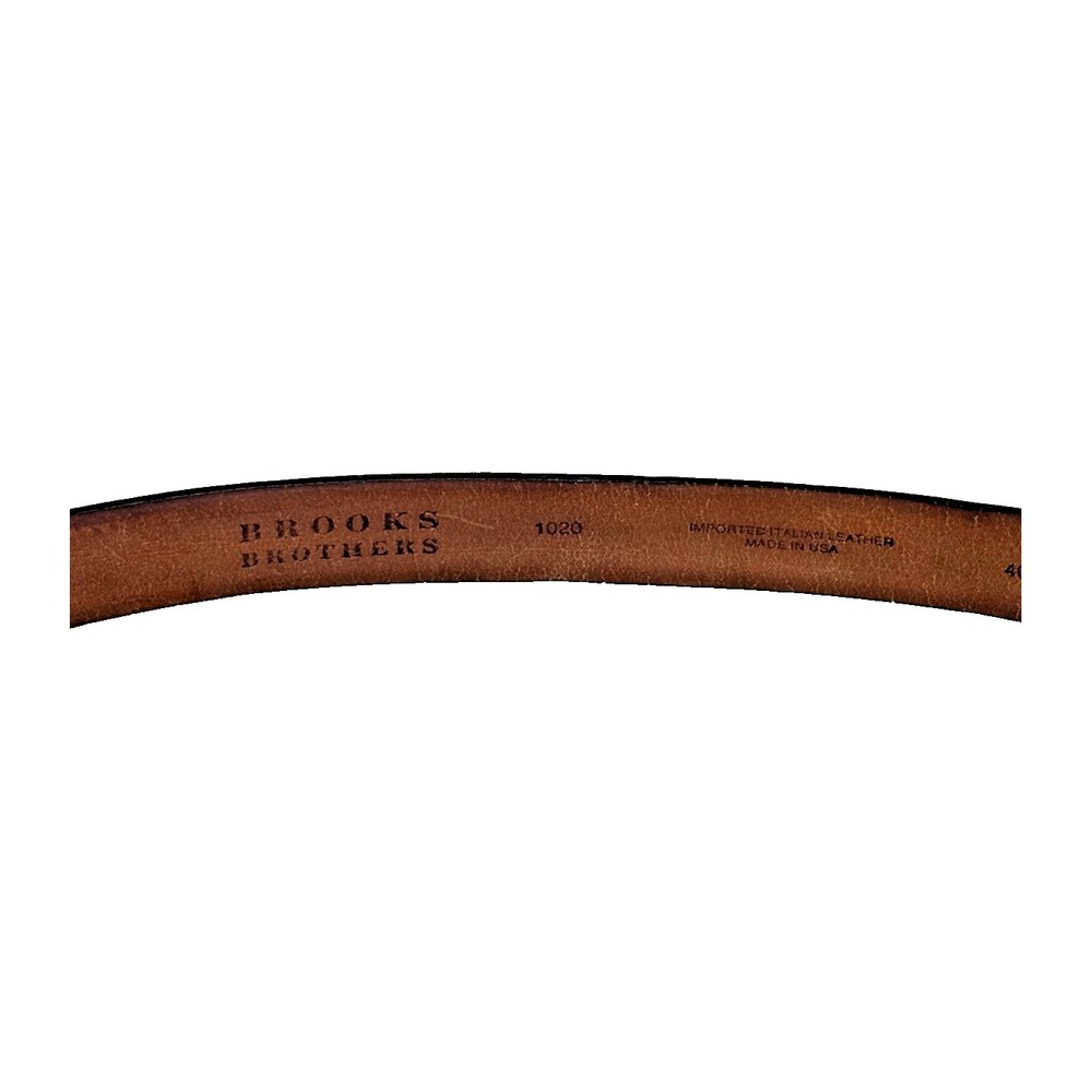 Brooks Brothers Vintage Men's Black Italian Leather Dress Belt Polished; Size 49 - Picture 3 of 13